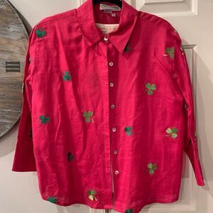 Casey Coleman Shamrock Embroidered Shirt Set
